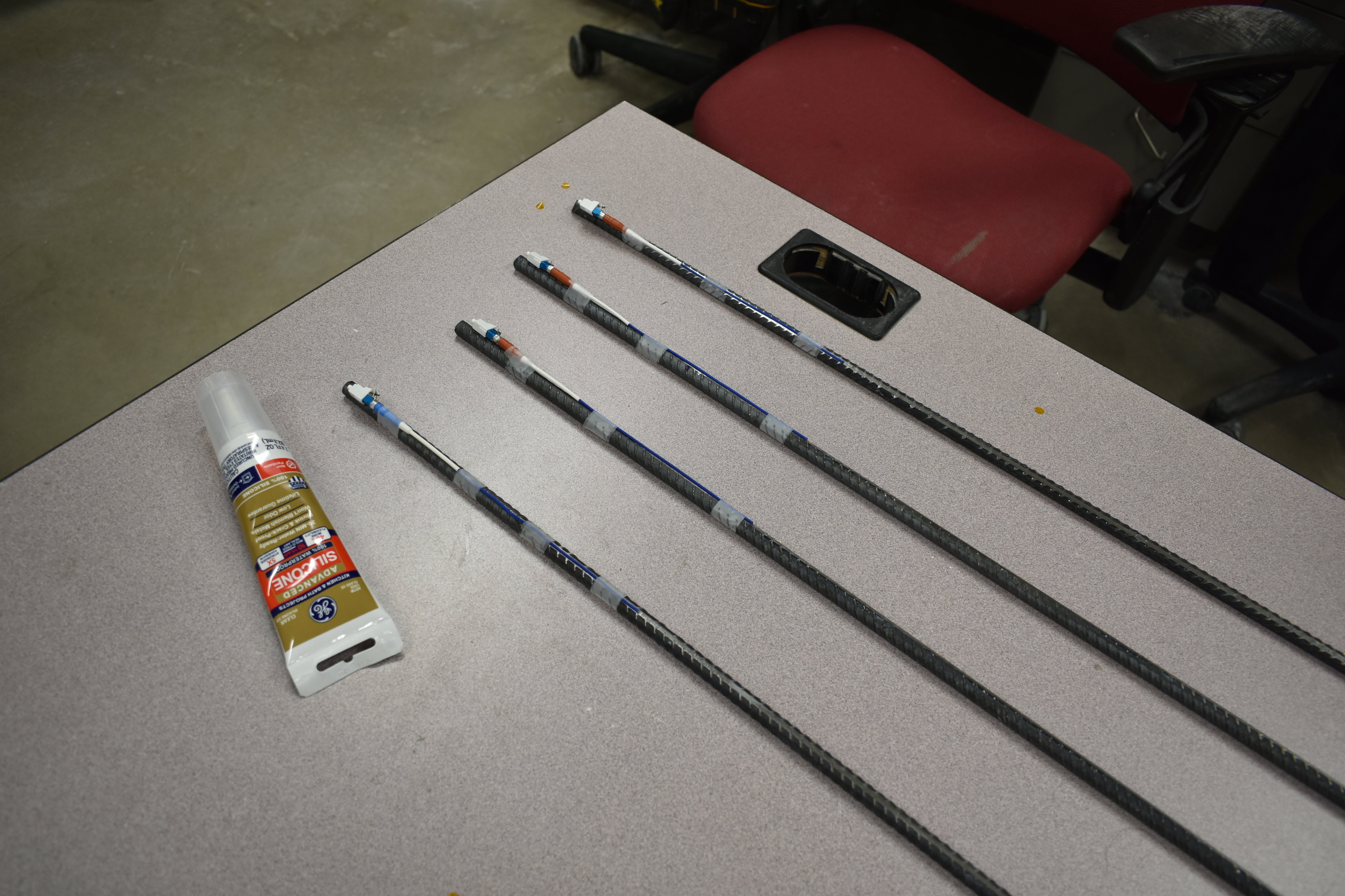 Fiber Optic Sensors on #3 Rebars