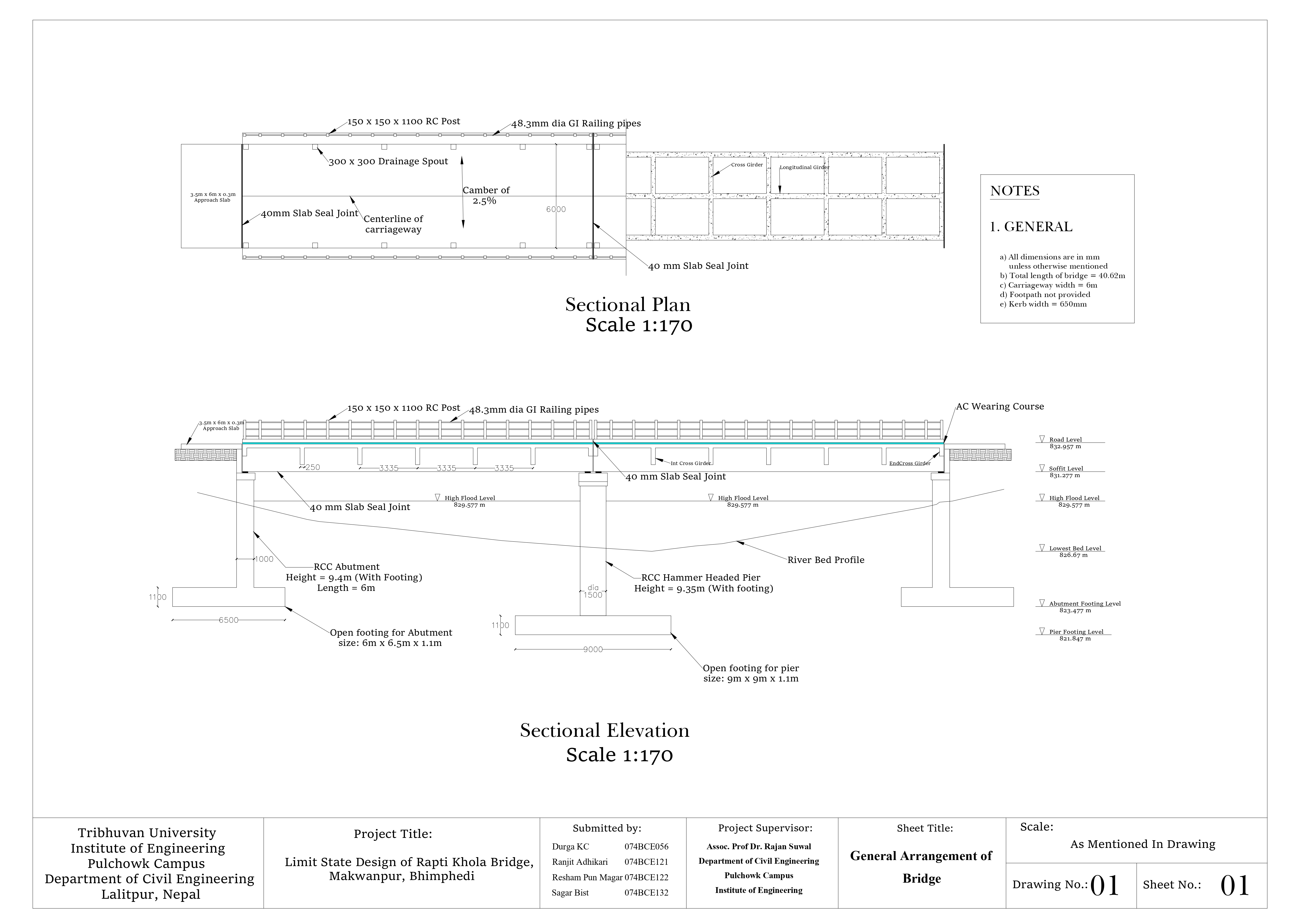 Plan and Elevation of the Bridge